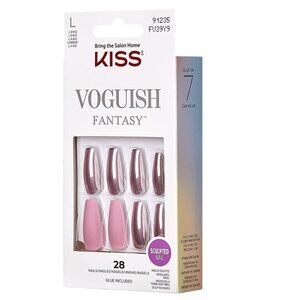 Kiss Voguish Fantasy Metallic Nails Long Length - Gravity